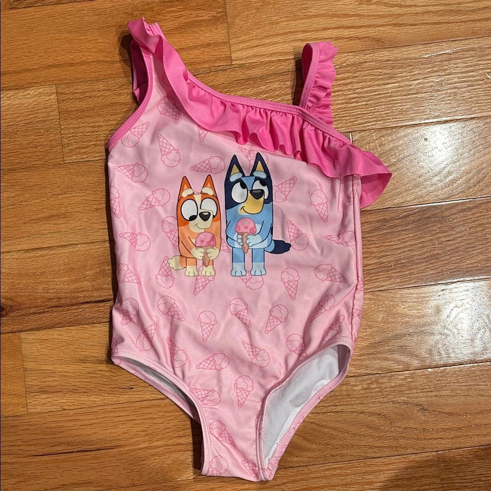 Bluey Pink Ruffled Swimsuit